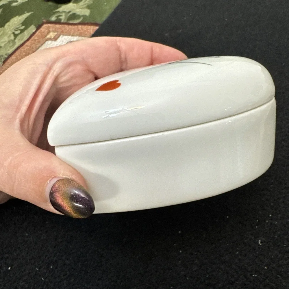 Limoges France Porcelain Heart Trinket Box 